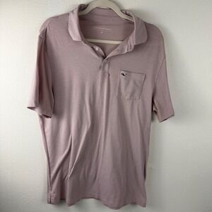 Vineyard Vines Striped‎ Polo Shirt Men's Medium Pink Blue Whale Logo Pocket